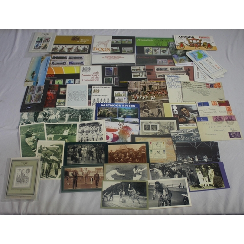 345 - BOOKS ON STAMPS, BRITISH POST OFFICE FIRST MINIATURE SHEET, VARIOUS STAMP SETS, ETC