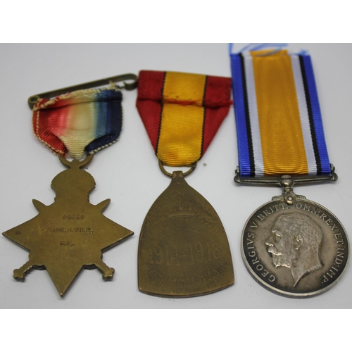 351 - 5 WWI MEDALS - 2 VICTORY MEDALS M2-098982 PTE J HAMPSON A.S.C AND 69214 DVR WJ STAMP R E, BELGIUM WA... 