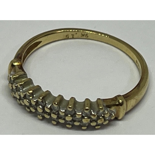 362 - 9CT GOLD ETERNITY STYLE RING SET DIAMONDS - SIZE N (1.7g)