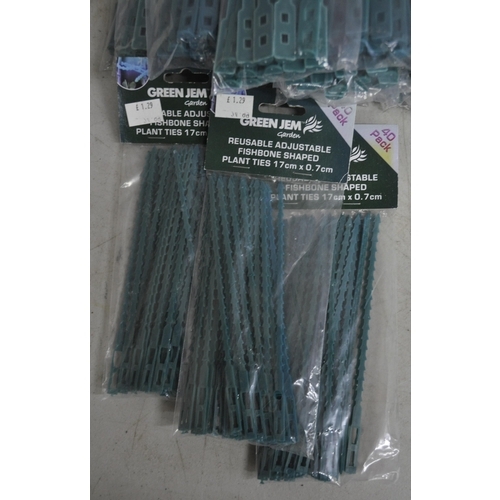 296 - 35 PACKS OF PLANT TIES AND 18 PACKS CABLE TIES