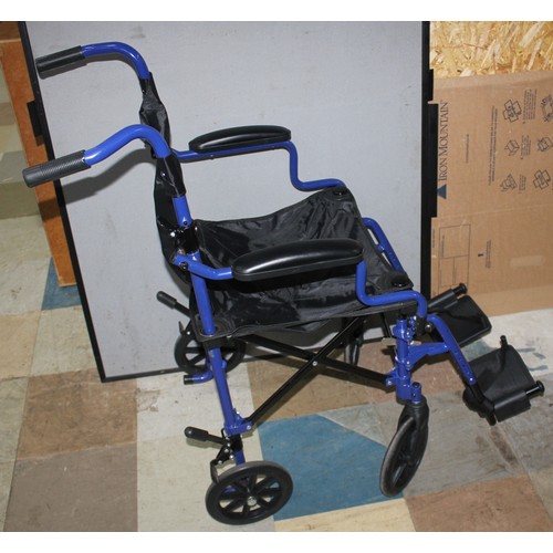 91 - FOLDING WHEELCHAIR AND 2 WALKING AIDS