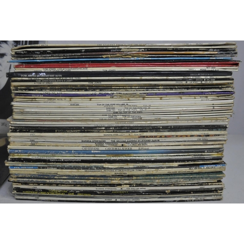 44 - 2 CASES OF VARIOUS VINYL RECORDS.  APPROX. 75 IN TOTAL