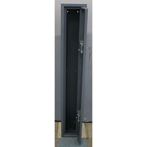 51 - GREY METAL GUN CABINET WITH KEYS