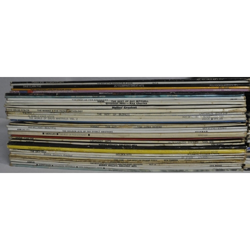 73 - 2 CASES OF VARIOUS VINYL RECORDS.  APPROX. 90 IN TOTAL