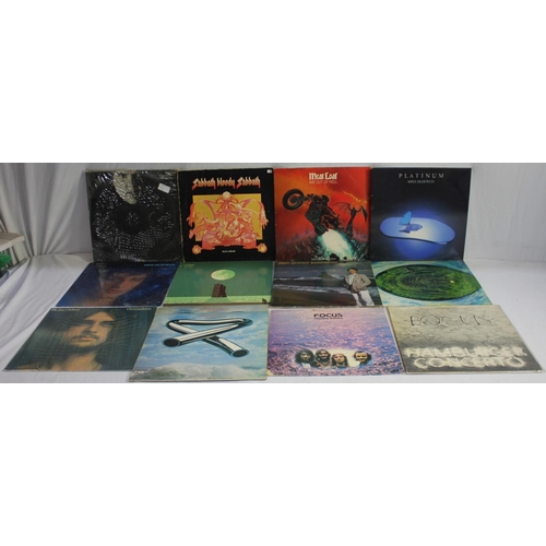 85 - 19 VARIOUS VINYL RECORDS - INCLUDING MEATLOAF, MIKE OLDFIELD, PRETENDERS AND FOCUS