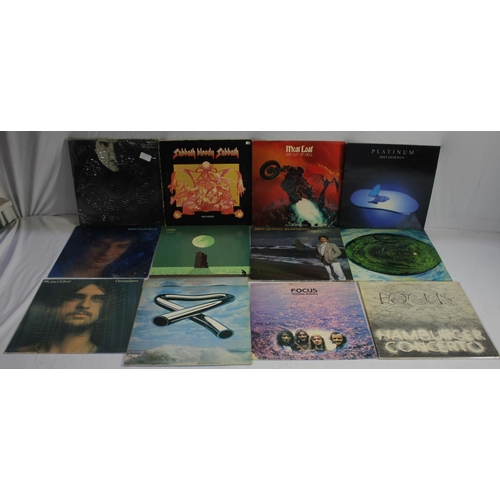 85 - 19 VARIOUS VINYL RECORDS - INCLUDING MEATLOAF, MIKE OLDFIELD, PRETENDERS AND FOCUS