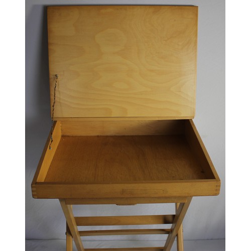 300 - FOLDING WOODEN SCHOOL DESK WITH MATCHING FOLDING CHAIR