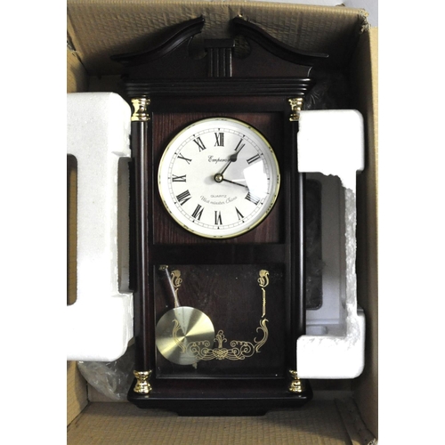 422 - NEW EMPORER QUARTZ WALL CLOCK WITH WESTMINSTER CHIME