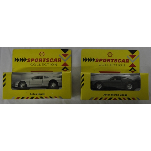 90 - 5 SHELL SPORTSCAR COLLECTION MODEL CARS - LAMBORGHINI DIABLO, FERRARI 348TS, ASTON MARTIN VIRAGE, LO... 