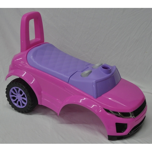 114 - NEW AND BOXED RICCO PINK/PURPLE RIDE-ON CAR - OPTION OF LOTS 115 & 116