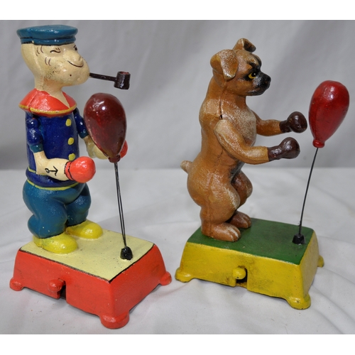 128 - BOXING POPEYE AND BOXING DOG FIGURES