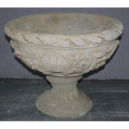 174 - LARGE STONEWORK URN DECORATED WITH ACANTHUS LEAVES (IN 2 PIECES) - OPTION OF LOT 175