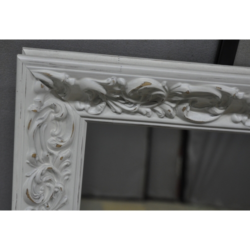 190 - 2 MIRRORS WITH WHITE DISTRESSED FRAMES (63 x 83cm) - OPTION OF LOT 191