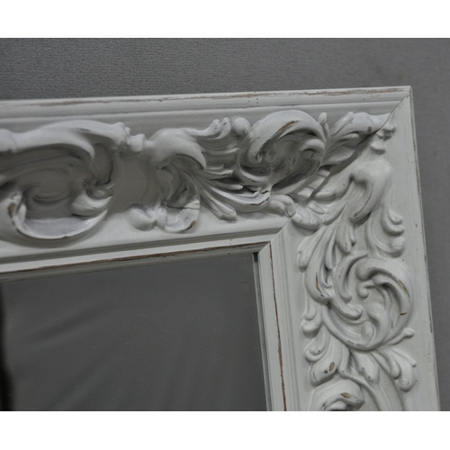 206 - MIRROR WITH WHITE DISTRESSED FRAME 53 x 153cm