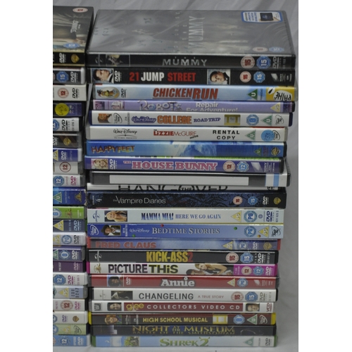 256 - BOX OF DVDS AND 2 MASK VIDEO CASSETTES