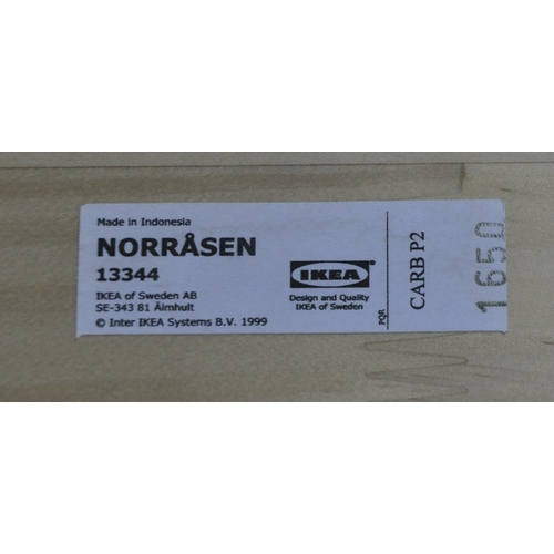 320 - 2 IKEA NORRASEN (13344) GREY AND WOODGRAIN TABLES