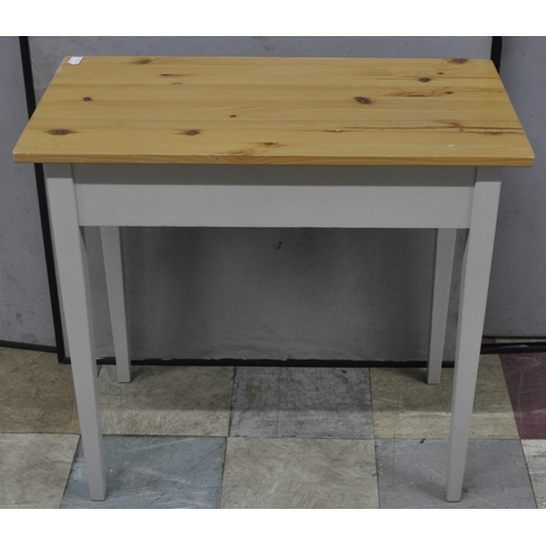 321 - 2 IKEA NORRASEN (13344) GREY AND WOODGRAIN TABLES