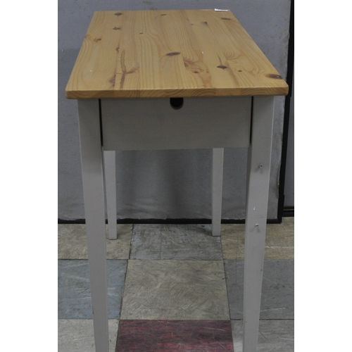 321 - 2 IKEA NORRASEN (13344) GREY AND WOODGRAIN TABLES