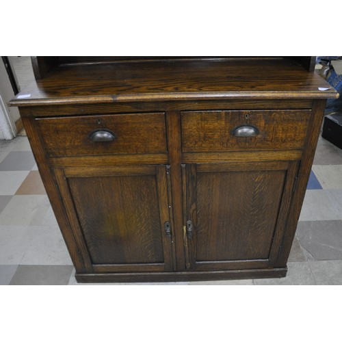 103 - GLAZED TOP OAK DRESSER