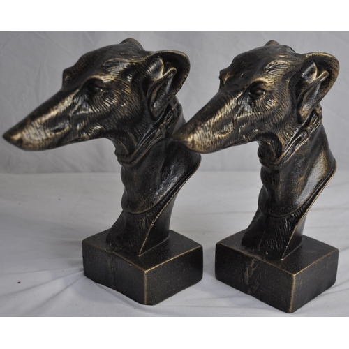 245 - 2 CAST GREYHOUND HEADS