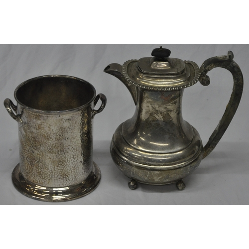 348 - PLATED COFFEE POT (MARKED REPRODUCTION 1795 34721) , SILVER PLATED CANDLEABRA,  MAPPIN &am... 