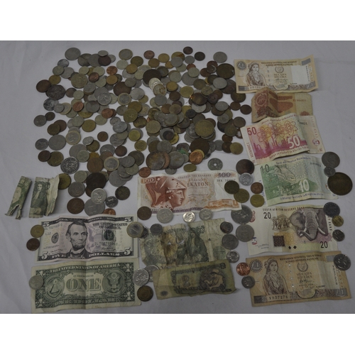 358 - BAG OF OLD NOTES AND COINS