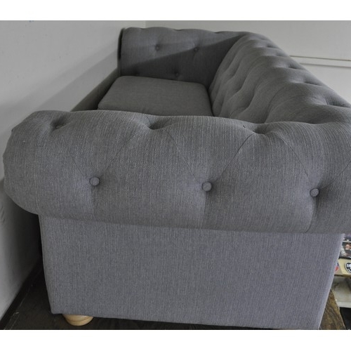 52 - GREY DRAYLON 3 SEATER SOFA