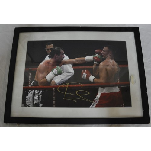 150 - 10 FRAMED JOE CALZAGHE PHOTOGRAPHS - 2 SIGNED                                                ITEMS F... 