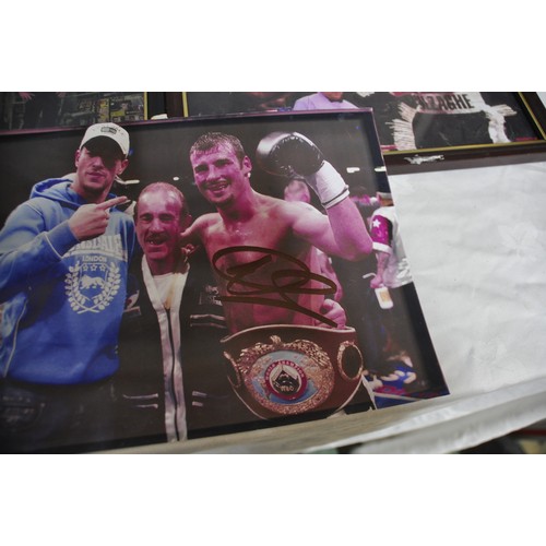 150 - 10 FRAMED JOE CALZAGHE PHOTOGRAPHS - 2 SIGNED                                                ITEMS F... 