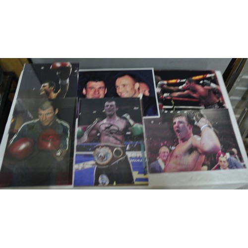 224 - PICTURES OF JOE CALZAGHE - SOME FRAMED AND SOME SIGNED                                ITEMS FROM THI... 