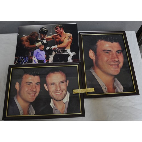 224 - PICTURES OF JOE CALZAGHE - SOME FRAMED AND SOME SIGNED                                ITEMS FROM THI... 