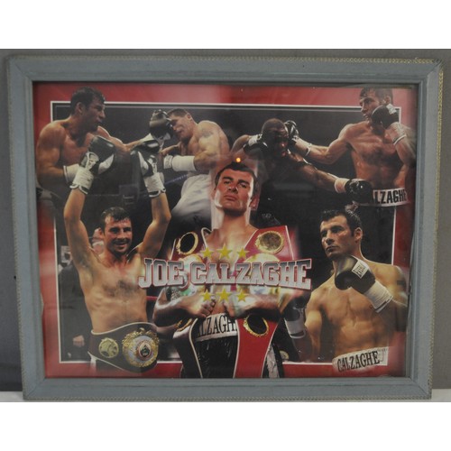 281 - 2 FRAMED JOE CALZAGHE PICTURES      ITEMS FROM THIS LOT HAVE BEEN WITHDRAWN - PLEASE CHECK PHOTOS FO... 