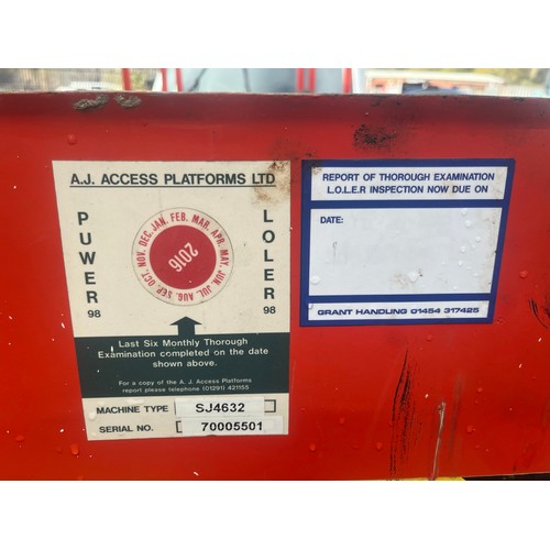 SKYJACK SJ 4632 SCISSOR LIFT ACCESS PLATFORM YEAR 2016 SERIAL NUMBER