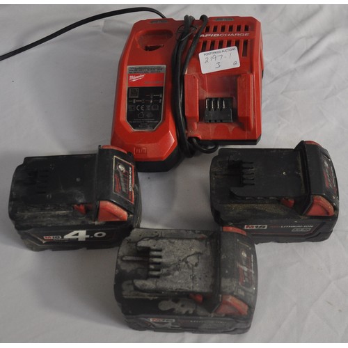 26 - SET OF MILWAUKEE 18V TOOLS WITH CHARGER AND 4 BATTERIES - CIRCULAR SAW, RECIPROCATING SAW, SDS DRILL... 