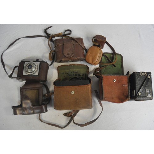 107 - BAG OF OLD CAMERAS INCLUDING SIX-20 BROWNIE C