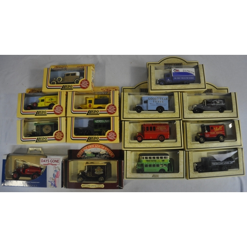 112 - 14 MODEL VEHICLES - 13 LLEDO MODELS OF DAYS GONE AND DAYS GONE LIMITED EDITION 'THE GOLDEN AGE OF ST... 