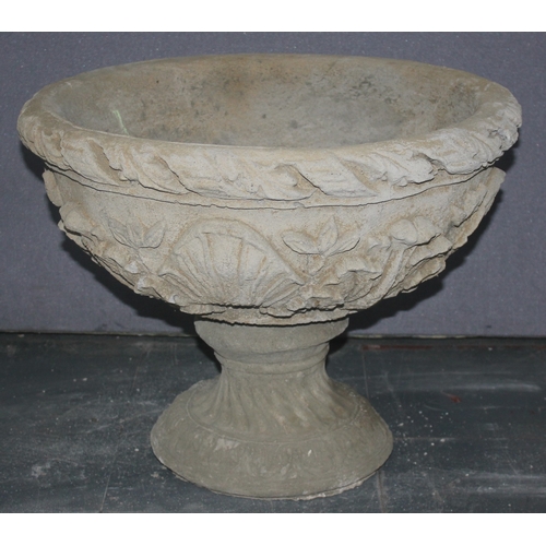 156 - LARGE STONEWORK URN DECORATED WITH ACANTHUS LEAVES (IN 2 PIECES) - OPTION OF LOT 157