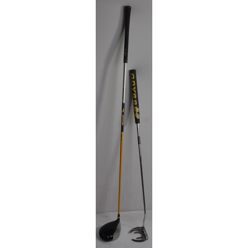 172 - TAYLOR MADE GOLF BAG WITH 10 PING ZING KARSTEN GOLF CLUBS (NUMBERS 3-10 AND PITCHING WEDGE) (C5)