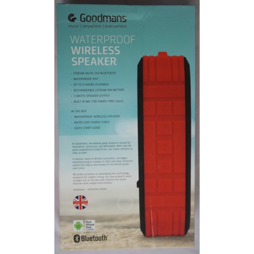 177 - 3 GOODMANS WATERPROOF WIRELESS SPEAKERS (A8)