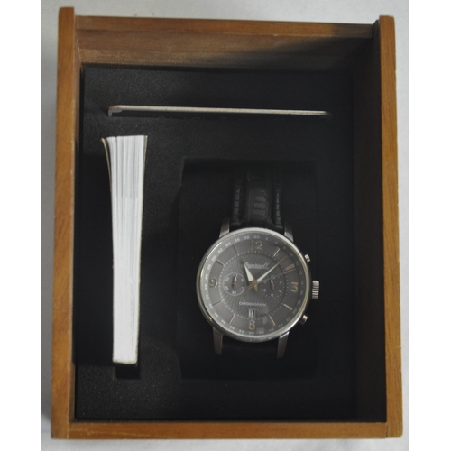 211 - GENTS STAINLESS STEEL INGERSOLL CHRONOGRAPH WATCH IN PRESENTATION BOX C/W AUTHENTICITY CARD & BO... 