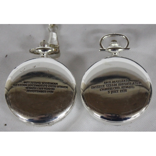 219 - 2 POCKET WATCHES WITH STEAM PICTURE COVERS