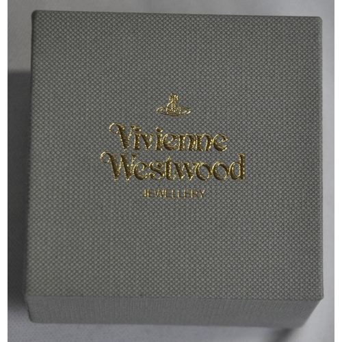 228 - VIVIENNE WESTWOOD SILVER ORB EMBELLISHED RING (3 STONES MISSING) - SIZE K (8.9g) IN PRESENTATION POU... 