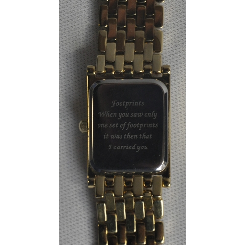 242 - BROOKS BENTLEY 'FOOTPRINTS' WATCH WITH FACE SHOWING 999.9 FINE GOLD 1G INGOT ON BRACELET STRAP