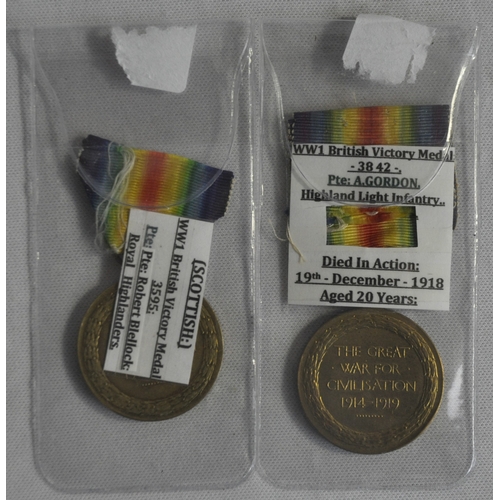 267 - 2 WWI BRITISH VICTORY MEDALS