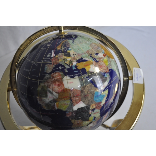 286 - GEMSTONE GLOBE ON STAND