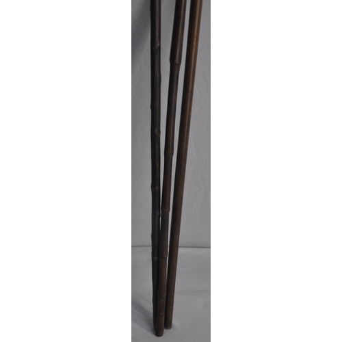 300 - GLASS UMBRELLA STAND WITH 3 WALKING STICKS