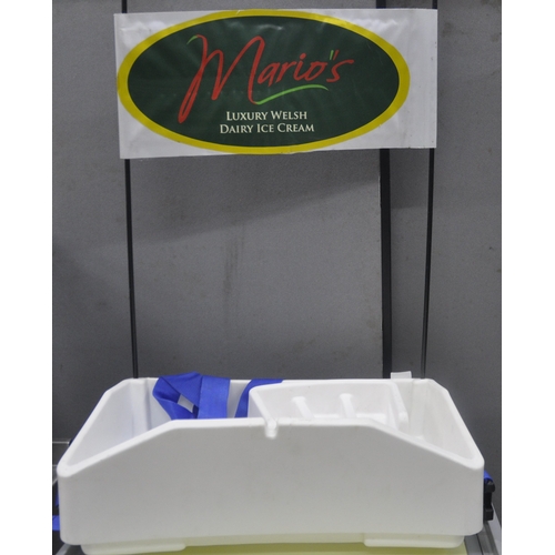 303 - MOBILE ICE CREAM FREEZER, USHER ICE CREAM TRAY AND SHOULDER BAG