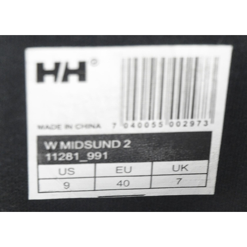 329 - 2 PAIR HELLY HANSEN W MIDSUND2 BLACK SHINY WELLINGTON BOOTS (SIZE UK7/41) - NEW & BOXED (A17 &am... 