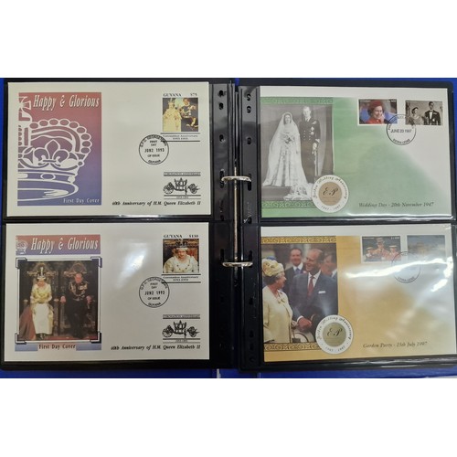 333 - 2 ALBUMS OF  COMMEMORATIVE FIRST DAY COVERS OF THE ROYAL FAMILY