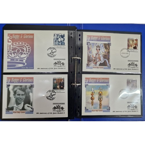 333 - 2 ALBUMS OF  COMMEMORATIVE FIRST DAY COVERS OF THE ROYAL FAMILY